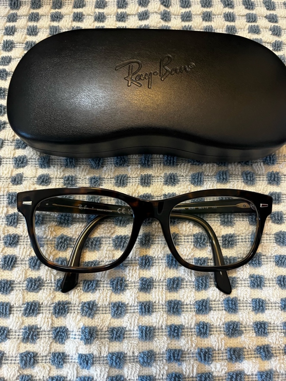 Ray-Ban Tortoiseshell Square Optical Glasses with Black Case